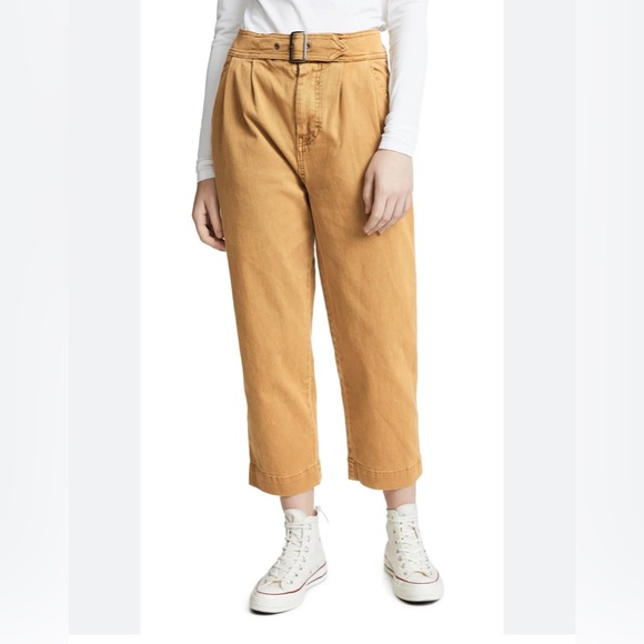 Free People women’s Belt waist, casual cropped pants High-waisted - Picture 3 of 8